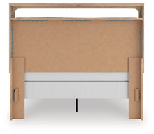 Load image into Gallery viewer, Kinlanni - 3 Pc. - Queen Upholstered Panel Bed, Dresser And Mirror - Tan