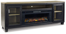 Load image into Gallery viewer, Foyland - 83" TV Stand With Electric Infrared Fireplace Insert - Black / Brown
