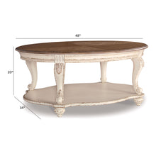 Load image into Gallery viewer, Realyn - Oval Cocktail Table - White / Brown