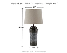 Load image into Gallery viewer, Norbert - Metal Table Lamp (Set of 2) - Gray