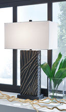 Load image into Gallery viewer, Bartlen - Poly Table Lamp - Black / Gold Finish