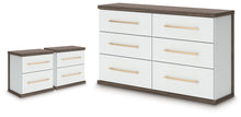 Load image into Gallery viewer, Kendanport - 3 Pc. - Dresser And 2 Nightstands - Brown / White