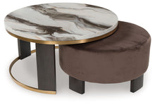 Load image into Gallery viewer, Jazmore - Nesting Cocktail Tables (Set of 2) - Brown / Brass Finish