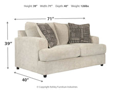 Load image into Gallery viewer, Soletren - Loveseat - Stone