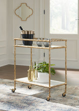 Load image into Gallery viewer, Plattfield - Bar Cart - Antique Gold Finish