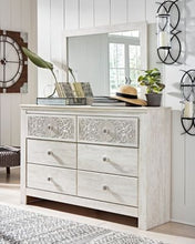 Load image into Gallery viewer, Paxberry - Dresser, Mirror - Medallion Drawer Pulls - Whitewash