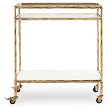 Load image into Gallery viewer, Plattfield - Bar Cart - Antique Gold Finish