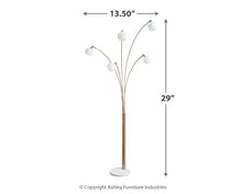 Load image into Gallery viewer, Taliya - Metal Arc Lamp - Champagne / White