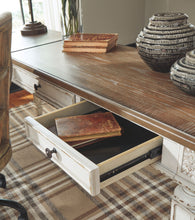 Load image into Gallery viewer, Realyn - L Shaped Desk With Lift Top - White / Brown