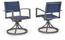 Load image into Gallery viewer, Rocky Creek - Sling Swivel Chair (Set of 2) - Blue / Gray