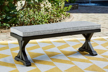 Load image into Gallery viewer, Beachcroft - Bench With Cushion - Black / Light Gray