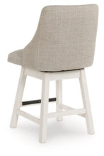 Load image into Gallery viewer, Robbinsdale - Upholstered Swivel Curved Back Barstool (Set of 2) - Antique White