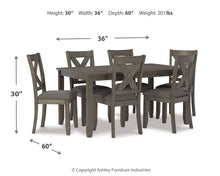 Load image into Gallery viewer, Caitbrook - RECT DRM Table Set (Set of 7) - Gray