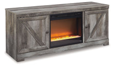 Load image into Gallery viewer, Wynnlow - Entertainment Center - TV Stand With Glass/Stone Fireplace Insert - Gray