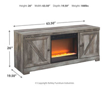 Load image into Gallery viewer, Wynnlow - 63" TV Stand With Glass/Stone Fireplace Insert - Gray