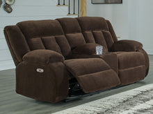 Load image into Gallery viewer, Free Wake - Double Relcining Power Loveseat With Console - Chocolate