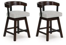 Load image into Gallery viewer, Haddigan - Upholstered Swivel Barstool (Set of 2) - Dark Brown