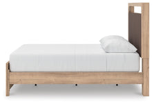 Load image into Gallery viewer, Kinlanni - 3 Pc. - Queen Upholstered Panel Bed With Roll Slats, Dresser And Mirror - Tan