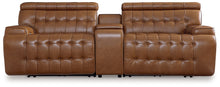 Load image into Gallery viewer, Temmpton - 3-Piece Power Reclining Sectional Loveseat With Console - Chocolate