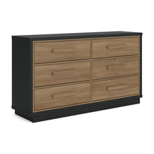 Load image into Gallery viewer, Kozmour - Six Drawer Dresser - Black / Brown
