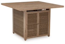 Load image into Gallery viewer, Walton Bridge - 5 Pc. - Square Bar Table W/Fire Pit, 4 Barstools - Driftwood