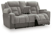 Load image into Gallery viewer, Mixed Motion - Power Reclining Loveseat With Console / Adjustable Headrest
