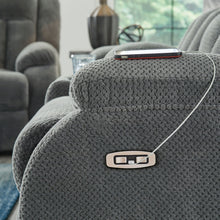 Load image into Gallery viewer, Observation - Double Reclining Power Loveseat With Console - Steel