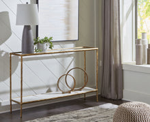 Load image into Gallery viewer, Ryandale - Console Sofa Table - Antique Brass Finish