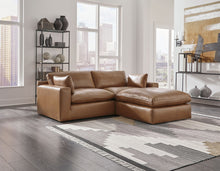 Load image into Gallery viewer, Emilia - 3 Pc. - 2-Piece Sectional Loveseat, Ottoman - Caramel