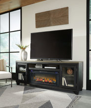 Load image into Gallery viewer, Foyland - 83" TV Stand With Electric Infrared Fireplace Insert - Black / Brown