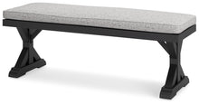 Load image into Gallery viewer, Beachcroft - Bench With Cushion - Black / Light Gray