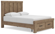 Load image into Gallery viewer, Oliandon - 3 Pc. - Queen Panel Storage Bed, Dresser And Mirror - Light Brown