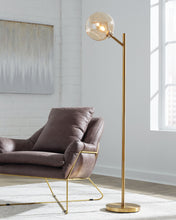 Load image into Gallery viewer, Abanson - Metal Floor Lamp - Amber / Gold Finish