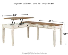 Load image into Gallery viewer, Realyn - L Shaped Desk With Lift Top - White / Brown