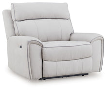 Load image into Gallery viewer, Social Pointe - Power Recliner / Adjustable Headrest - Pearl / Ash