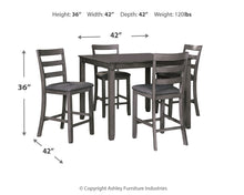 Load image into Gallery viewer, Bridson - Square Counter TBL Set (Set of 5) - Gray