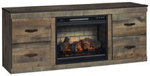 Load image into Gallery viewer, Trinell - TV Stand With Electric Fireplace - Brown