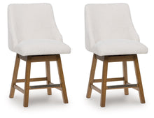 Load image into Gallery viewer, Cabalynn - Upholstered Swivel Barstool (Set of 2) - Oatmeal / Light Brown