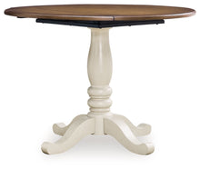Load image into Gallery viewer, Wirloni - Round Dining Room Drop Leaf Table - Antique White / Brown