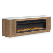 Load image into Gallery viewer, Camdill - 80" TV Stand With Electric Fireplace - Light Brown