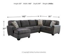 Load image into Gallery viewer, Ambee - Left Arm Facing Corner Chaise 3 Pc Sectional - Slate