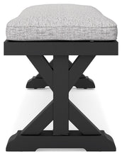 Load image into Gallery viewer, Beachcroft - Bench With Cushion - Black / Light Gray