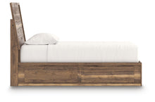Load image into Gallery viewer, Chirason - 3 Pc. - Twin Panel Bed With Storage, Dresser And Mirror - Brown