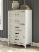 Load image into Gallery viewer, Kerisden - Five Drawer Chest - White / Brown