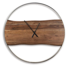 Load image into Gallery viewer, Panchali - Wall Clock - Brown / Silver Finish