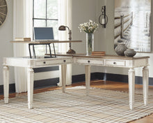 Load image into Gallery viewer, Realyn - L Shaped Desk With Lift Top - White / Brown
