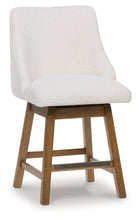 Load image into Gallery viewer, Cabalynn - Upholstered Swivel Barstool (Set of 2) - Oatmeal / Light Brown