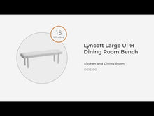 Load and play video in Gallery viewer, Lyncott - Large Upholstered Dining Room Bench - Gray / Brown