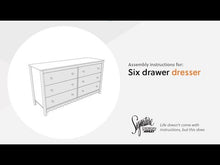 Load and play video in Gallery viewer, Hallityn - Six Drawer Dresser - White