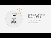 Load and play video in Gallery viewer, Caitbrook - UPH Swivel Barstool - Gray